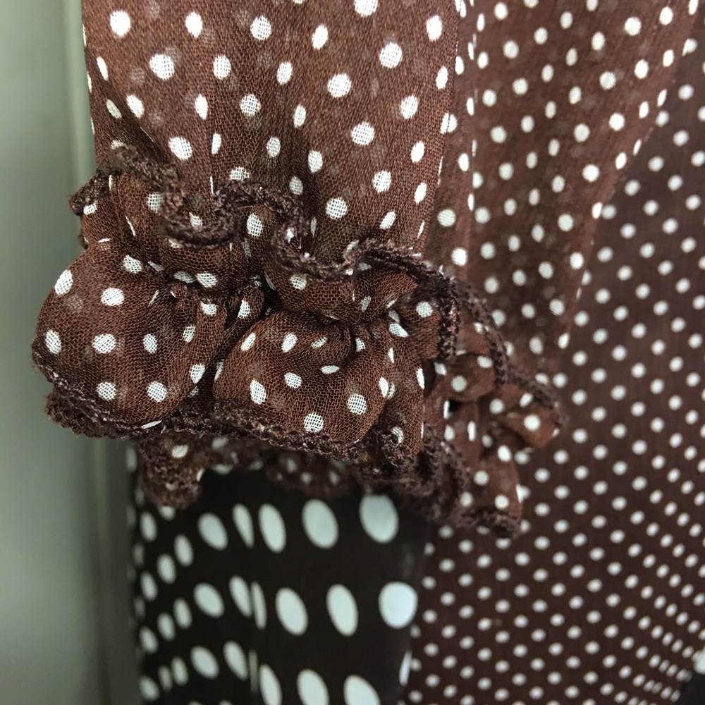 Urban Mango Brown Sheer Dress - Picture 5 of 7